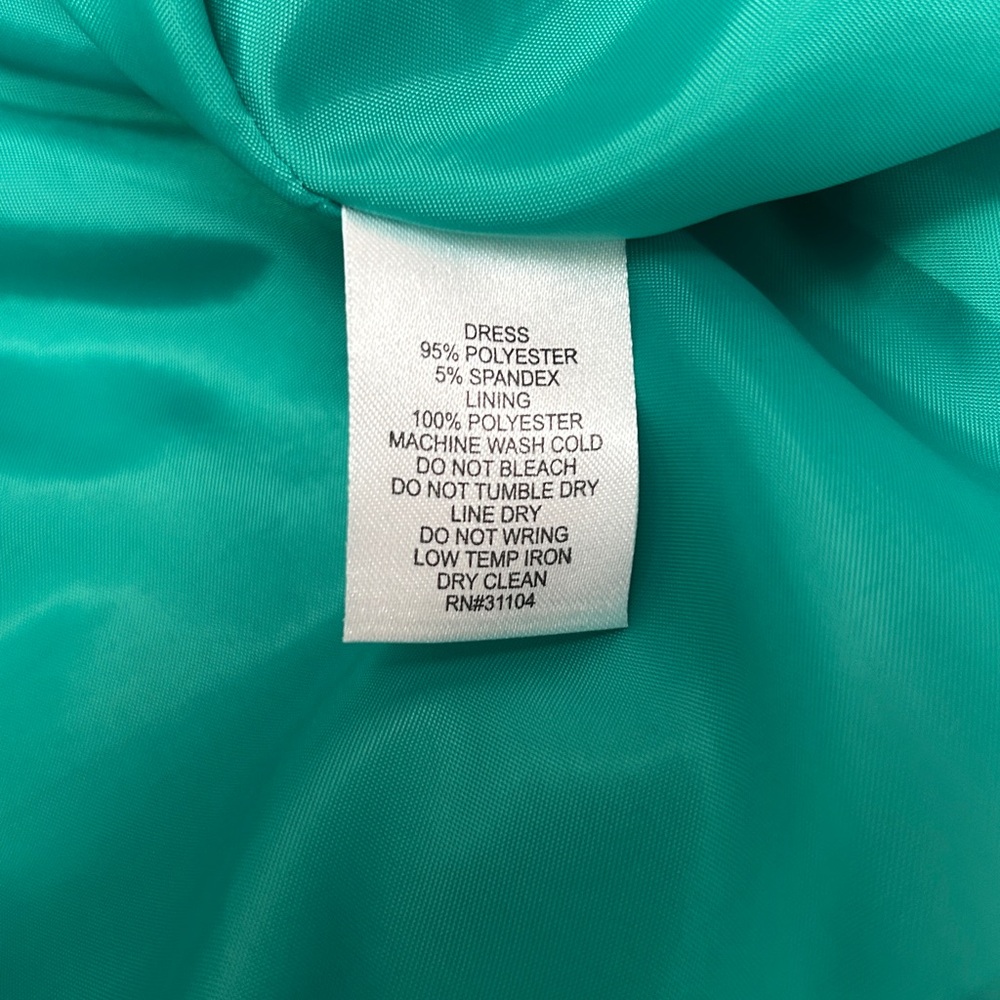 Elegant Teal Short Sleeve Dress - Picture 7 of 8